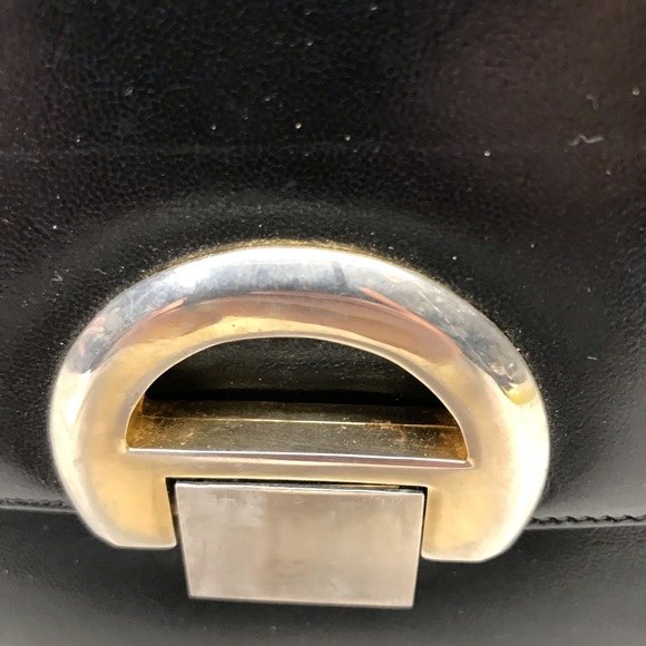 Vintage Koret black leather handbag red lining AMAZING - Picture 4 of 14